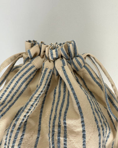 Knitter's Project Bag, striped seersucker