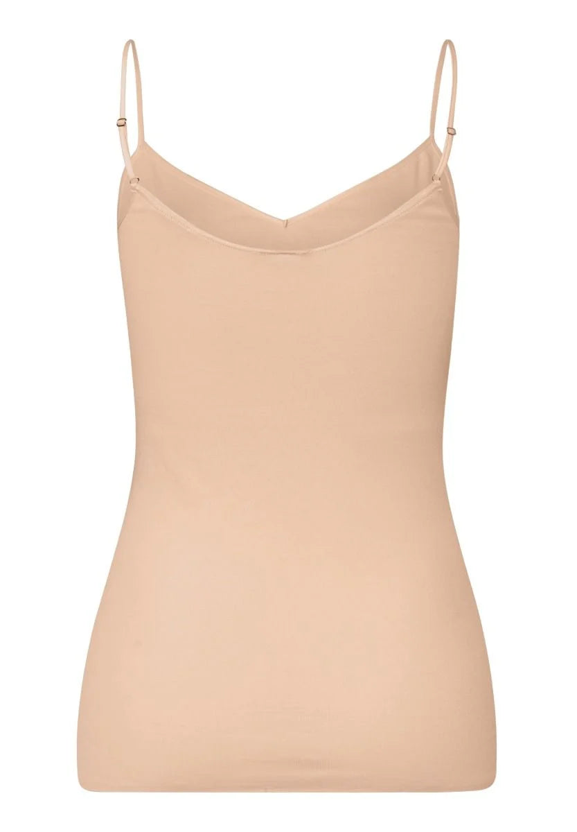 V-hals Camisole, Cotton Seamless, beige