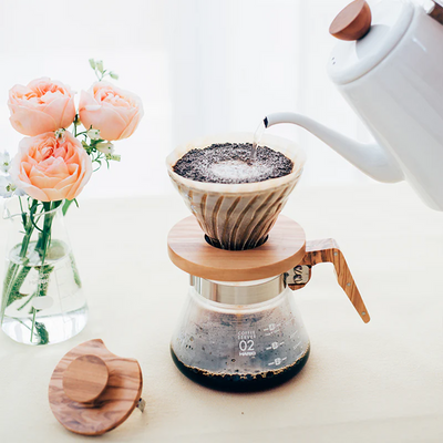 V60 glas kaffedrypper, oliventræ 02