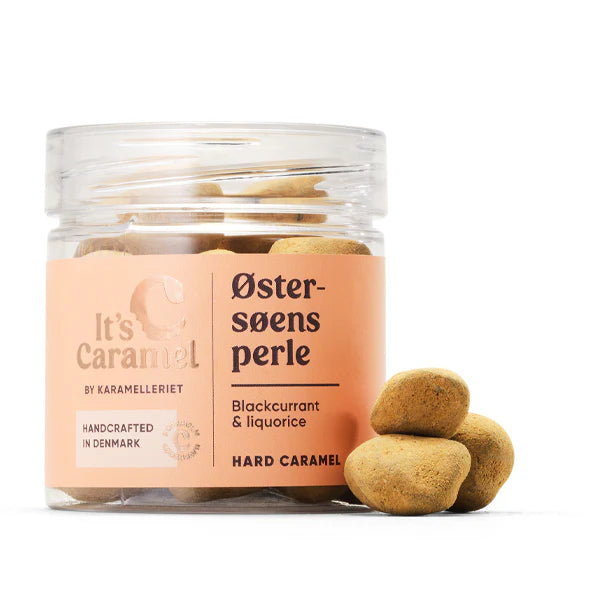 Østersøens Perle, 90g - Hård solbær/lakrids karamel