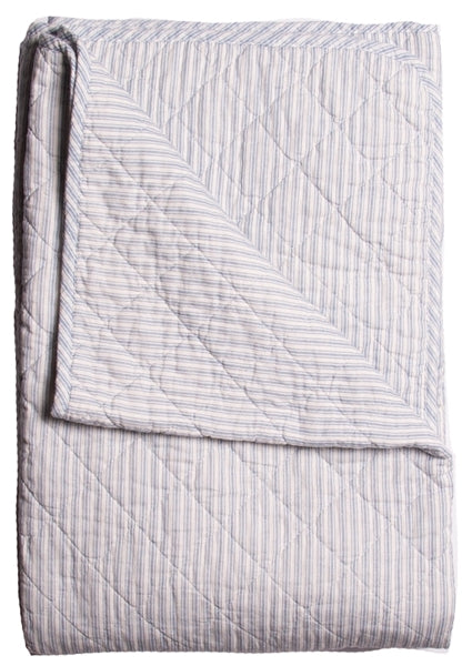  Tæppe, Quilt Ethnic, dusty blue-white